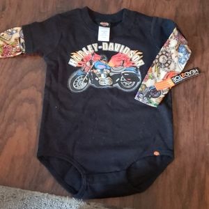 Harley Davidson tattoo sleeve onesie